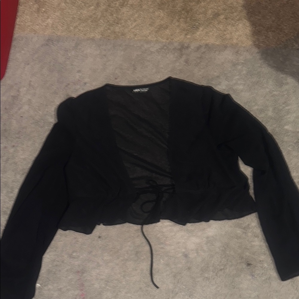 Urban Outfitters Black Tie-Front Top